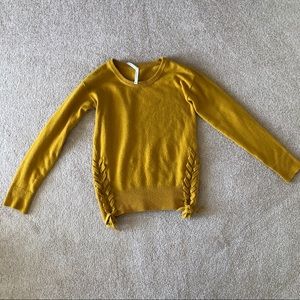 Mustard Side Tied Sweater